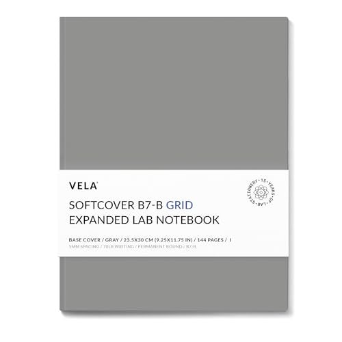 Vela Sciences Advanced B7-B Expanded Softcover Lab Notebook, 9.25 x 11.75 in (23.5 x 30 cm), 144 Pages, Permanent Bound, 70lb Heavyweight Paper (1-Pack, Grid) - Image 1