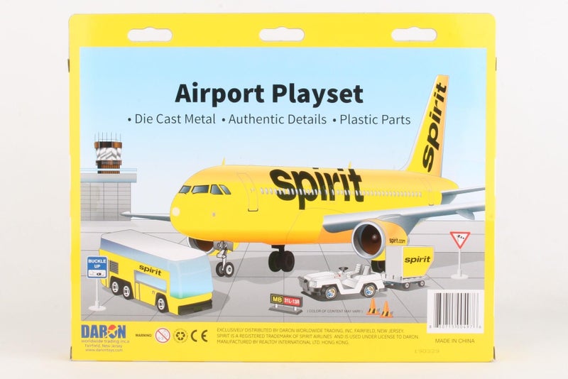 Daron Spirit Airlines Airport Playset with Die-Cast Metal Model Airplane with Plastic Parts, Cars and Transportation Toys for Kids Ages 3+ - Image 5