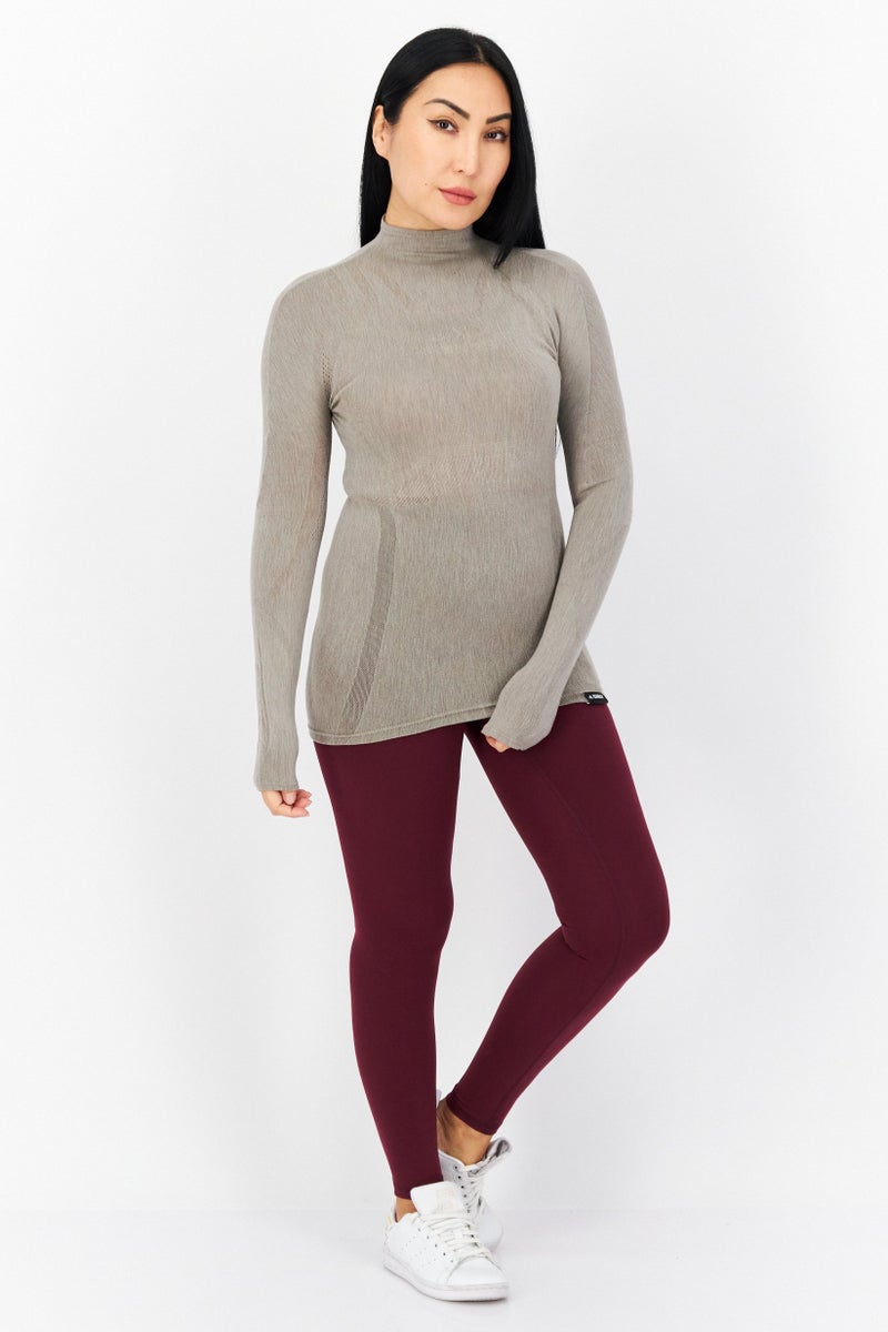 Adidas Women Sportswear Fit Long Sleeveles Base Layer Top, Grey  - Image 2