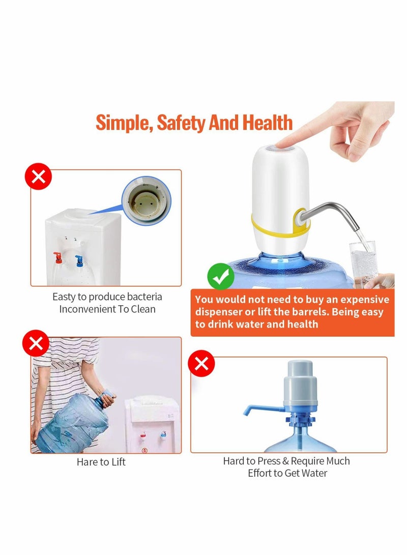 Water Bottle Pump 5 Gallon Water Dispenser USB Charging Automatic Water Bottle Dispenser Portable Electric Drinking Water Pump Switch - Image 2