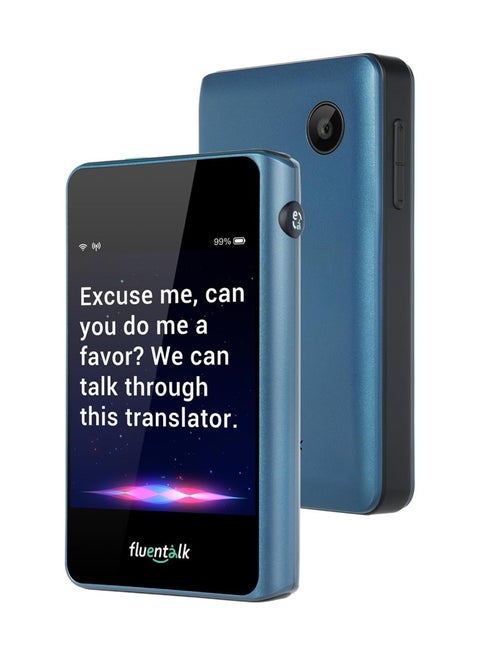 Fluentalk Timekettle T1 Mini Translator Device - Instant Language Translator for Travelling - No WiFi Needed, Built in 1-Year Global Mobile Data, Supports 40 Languages and Photo Translation (Blue)