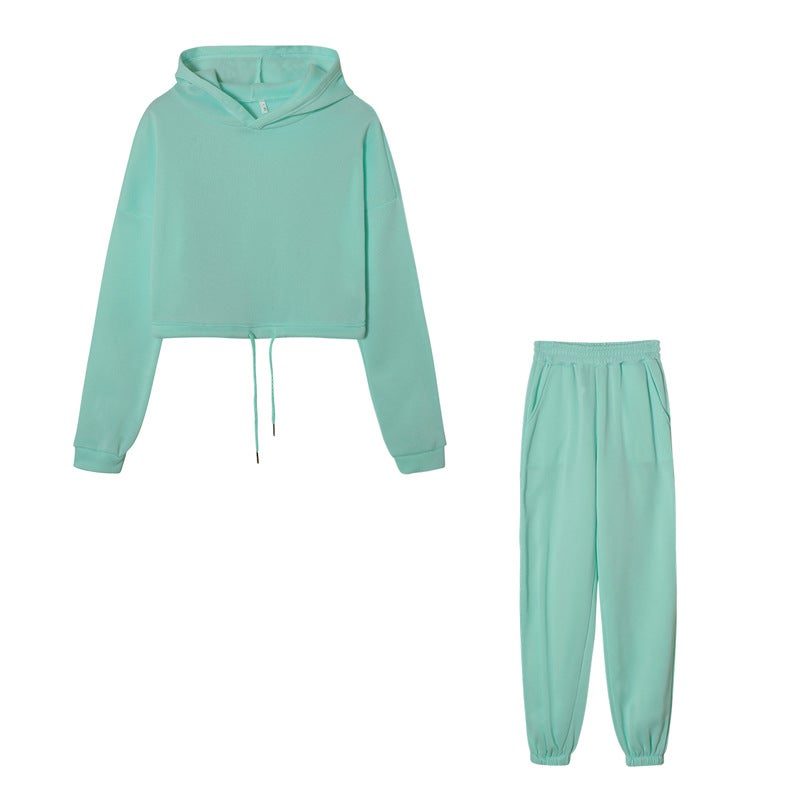 9691# 2024 Autumn and Winter Best Selling Amazon ebay New Fashion Long Sleeve Sports Leisure suit Two-Piece Set Light gray  - Image 2