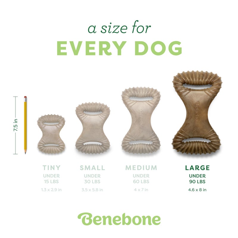 Benebone Dental Durable Dog Chew Toy for Aggressive Chewers, Real Bacon, Made in USA, Large - Image 4