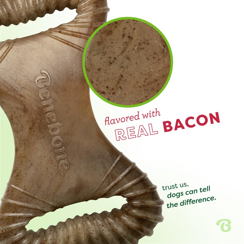 Benebone Dental Durable Dog Chew Toy for Aggressive Chewers, Real Bacon, Made in USA, Large - Image 2