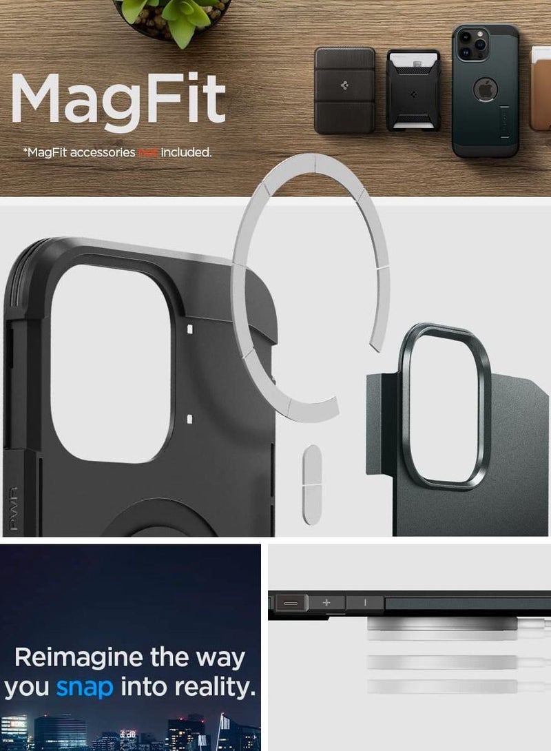 Spigen Tough Armor MagFit iPhone 14 Pro Case Cover with MagSafe - Abyss Green - Image 5