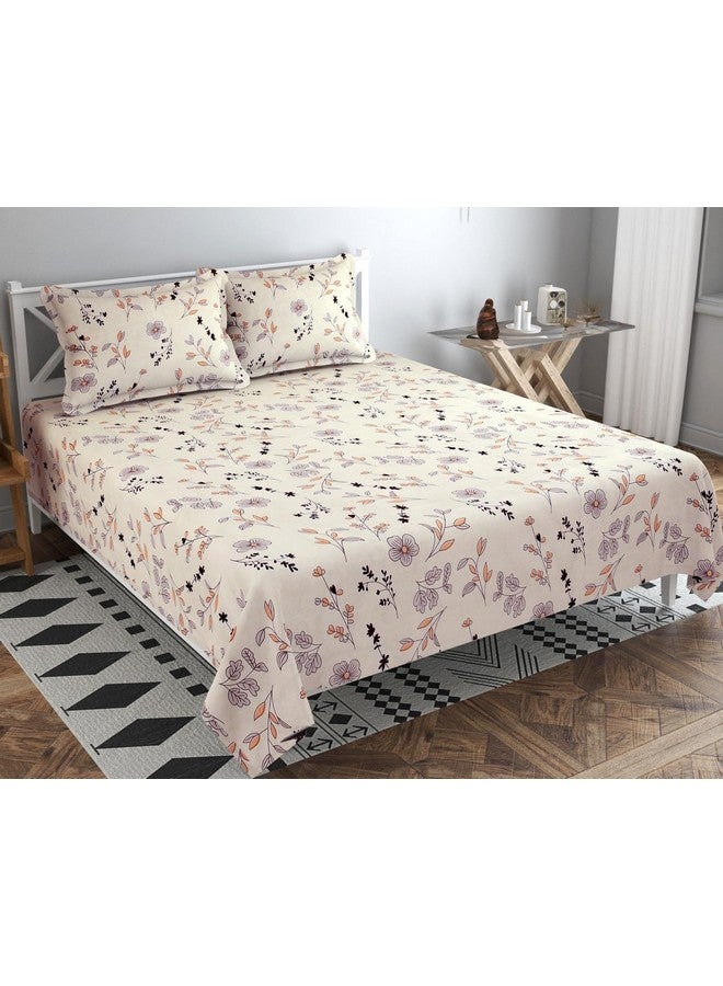 BSB HOME BSB HOME Premium Pure Cotton 220 TC Flat Double Bed Bedsheets for Summer Breathable | Wrinklefree (Size-220 x 230 Cm) with 2 Pillow Covers (Size-18 X 28 Inches, Off White)  - Image 1