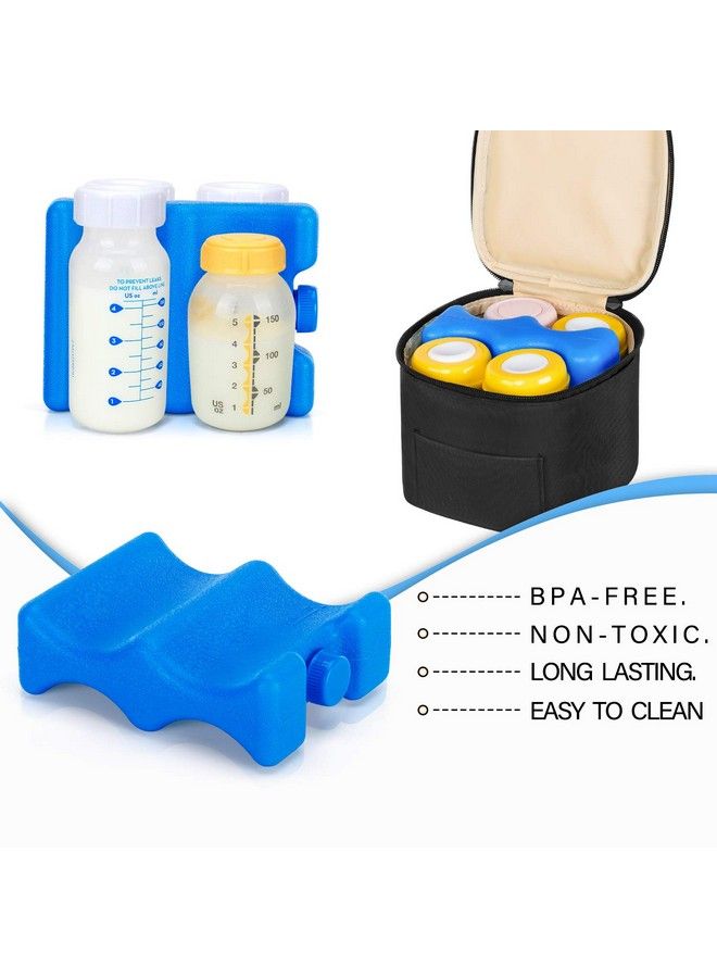 Teamoy Breastmilk Cooler Bag With Ice Pack Baby Bottles Bag For Up To 4 Large 5 Ounce Bottles Without Nipple Perfect For Nursing Mom Back To Work Black  - Image 4