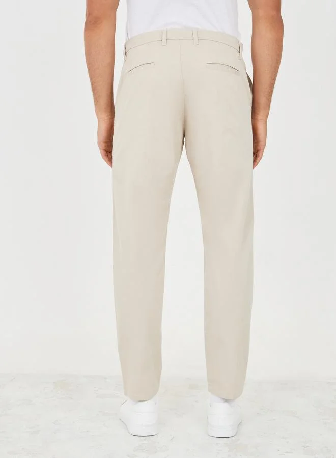 Styli Solid Slim Fit Cotton Stretch Chino