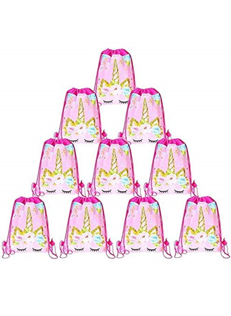 12 عبوة من حقيبة حفلات يونيكورن برباط وحقيبة ظهر برباط وحيد القرن وحقائب هدايا لحفلات أعياد الميلاد وحقيبة هدايا للأطفال والبنات وحفلات أعياد الميلاد وحفلات أعياد الميلاد - Image 1