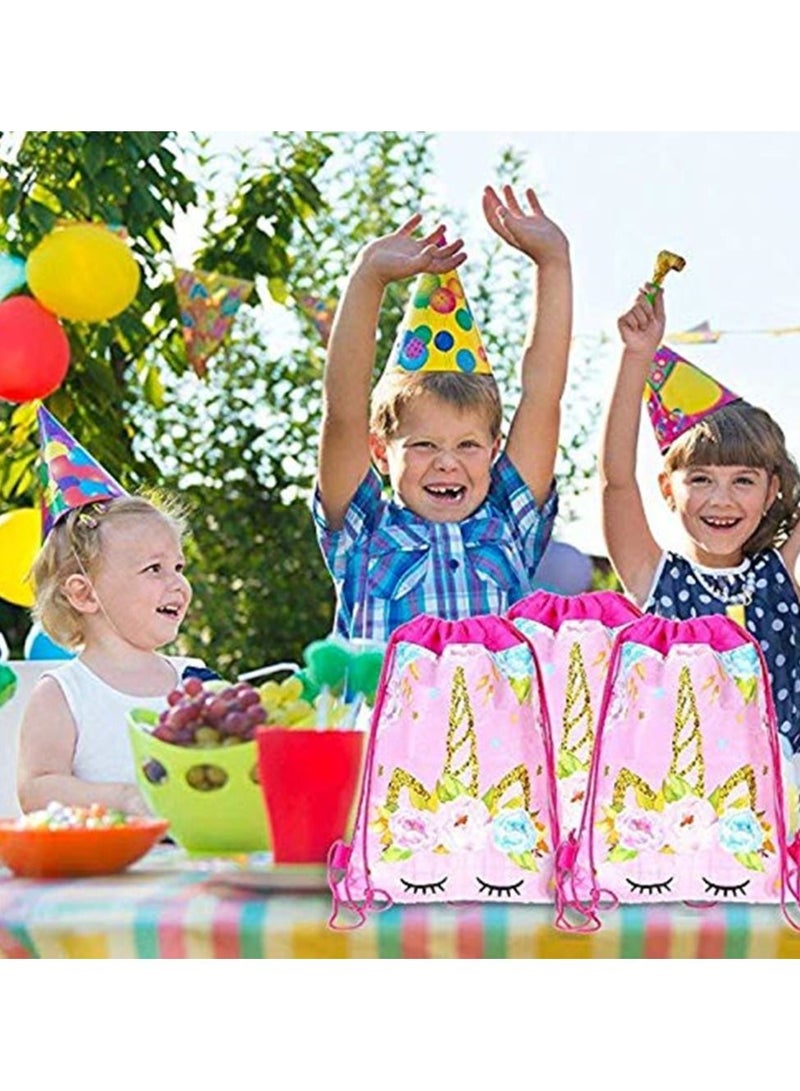 12 عبوة من حقيبة حفلات يونيكورن برباط وحقيبة ظهر برباط وحيد القرن وحقائب هدايا لحفلات أعياد الميلاد وحقيبة هدايا للأطفال والبنات وحفلات أعياد الميلاد وحفلات أعياد الميلاد - Image 4