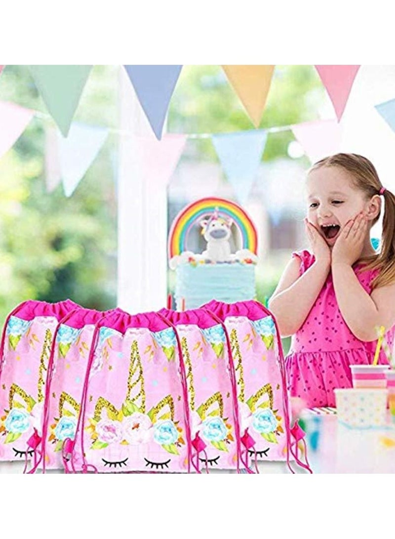 12 عبوة من حقيبة حفلات يونيكورن برباط وحقيبة ظهر برباط وحيد القرن وحقائب هدايا لحفلات أعياد الميلاد وحقيبة هدايا للأطفال والبنات وحفلات أعياد الميلاد وحفلات أعياد الميلاد - Image 3