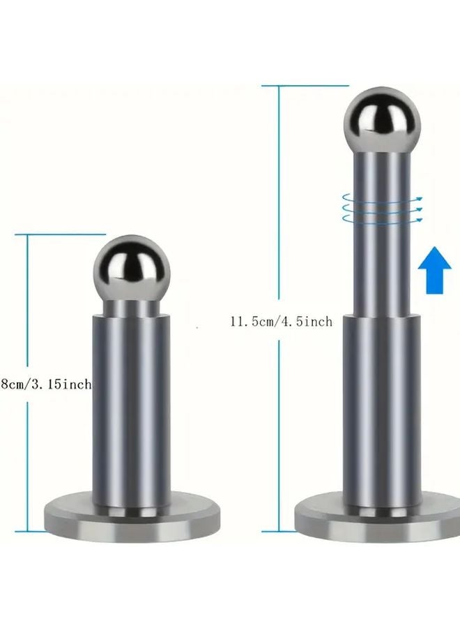 Heavy Duty Magnetic Door Stopper Adjustable Height 304 Stainless Steel Wall Floor Mount - Image 2