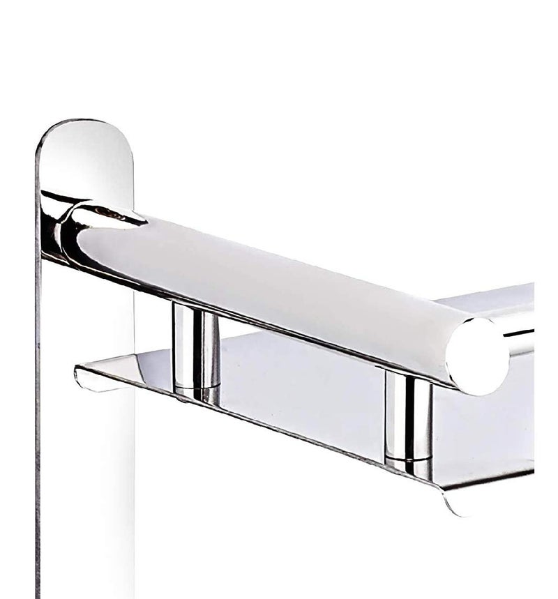 Krupasadhya Krupasadhya Stainless Steel Wall Mount Shelf 2 Tier Bathroom ShelfRack with Towel HolderTowel HooksBathroom Accessories WallMount Set of 1 Nickel Finish  - Image 4