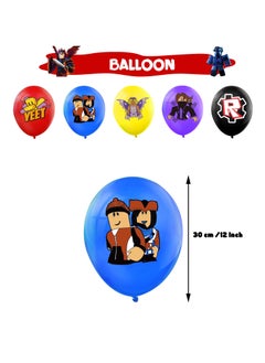 General Roblox Party Decorations , Decorations for Roblox Birthday Party Supplies,Roblox Party Supplies Includes Banner, Cake Toppers, Pricess Balloon for R-oblox Theme Party Decorations  - Image 4