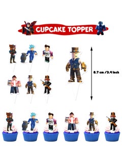 General Roblox Party Decorations , Decorations for Roblox Birthday Party Supplies,Roblox Party Supplies Includes Banner, Cake Toppers, Pricess Balloon for R-oblox Theme Party Decorations  - Image 5