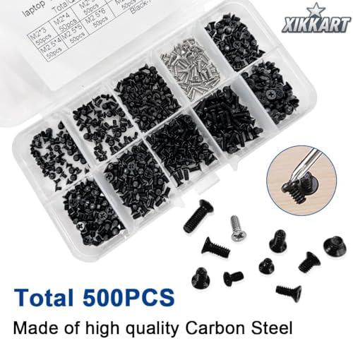 XIKKART 500 Pcs Laptop Notebook Computer Replacement Screws Kit | Compatible with Lenovo, Toshiba, Gateway, Samsung, HP, IBM, Dell, Sony, Acer, Asus | SSD, Hard Disk, (1 Box (500 Pcs)) - Image 4