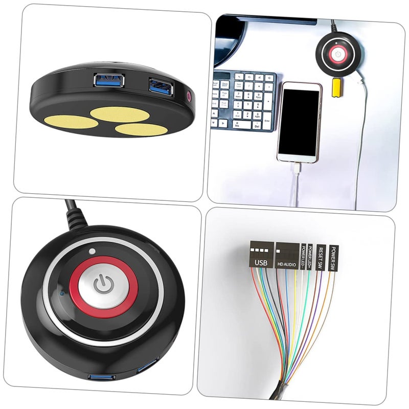 Uonlytech USB Power Reset Button Extension Cable for Computer Case with Labeled Connectors Easy Installation Replacement Switch for Office Cafe Home and Company Use - Image 3