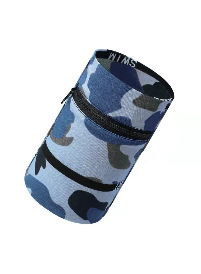 Generic Style Running Mobile Phone Arm Bag Men's And Women's Fitness Wrist Bag Outdoor Sports Arm Bag Sweat-wicking Breathable Bracelet Bag-Color:Navy Blue Alphabet-Capacity:Large  - Image 1
