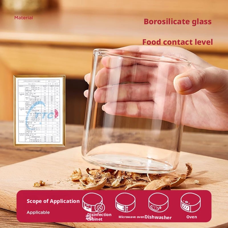 وعاء زجاجي لحساء التجميد، زجاج بوروسيليكات، أسطواني، 240ml-600ml - Image 2