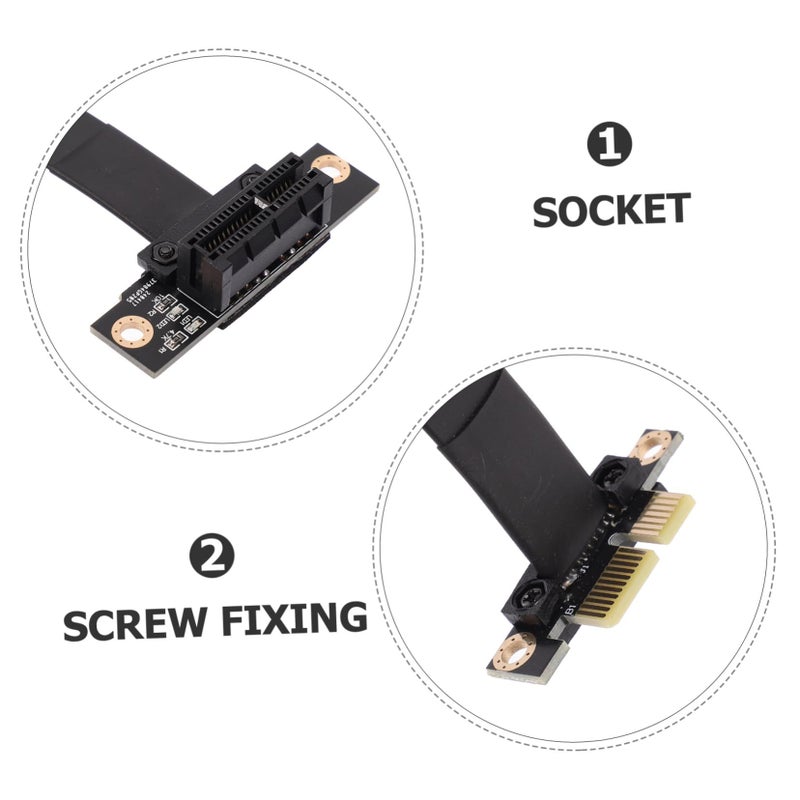 كابل تمديد PCI-E عالي السرعة لبطاقة الرسوميات، سهل التركيب، لا يحتاج إلى طاقة إضافية، لون أسود، مقاس 20x6x1 سم - Image 4