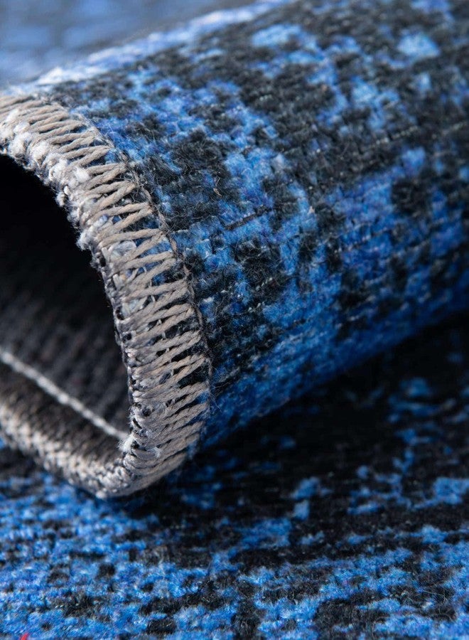 Unique Loom Yara Collection Area Rug - Nayer (2' x 8' Runner, Overdyed Blue/ Blue) - Image 5