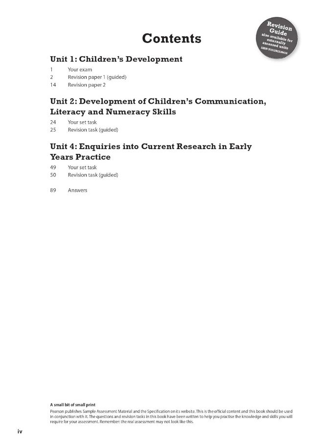 Pearson REVISE BTEC National Children's Play, Learning and Development Revision Workbook - 2023 and 2024 exams and assessments  - Image 3