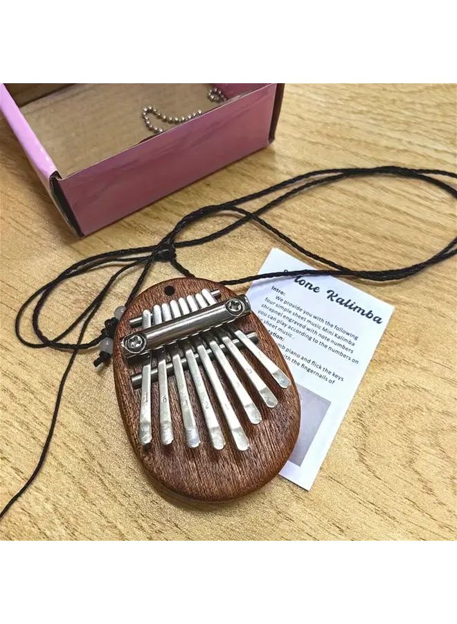 2 Sets 8 Key Pocket Piano Mini Keyboard Portable Recycled Wood Music Gift - Image 2