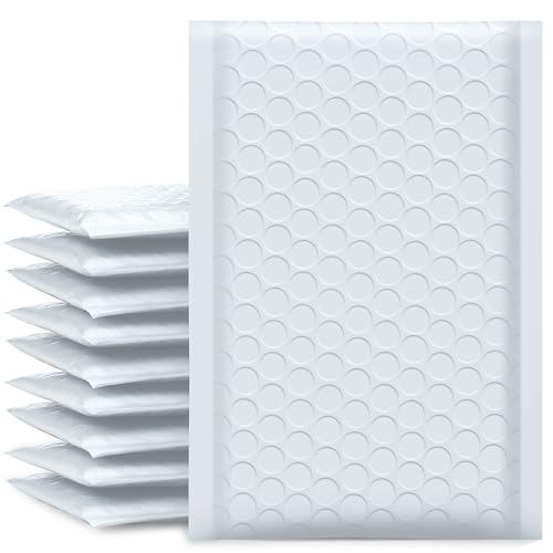 UCGOU Bubble Mailers 4x8 Inch White 50 Pack Usable Size 4x7 Inch Padded Envelopes Small Business Mailing Packages Opaque Self Seal Adhesive Waterproof Boutique Shipping Bags for Jewelry Supplies #000 - Image 1