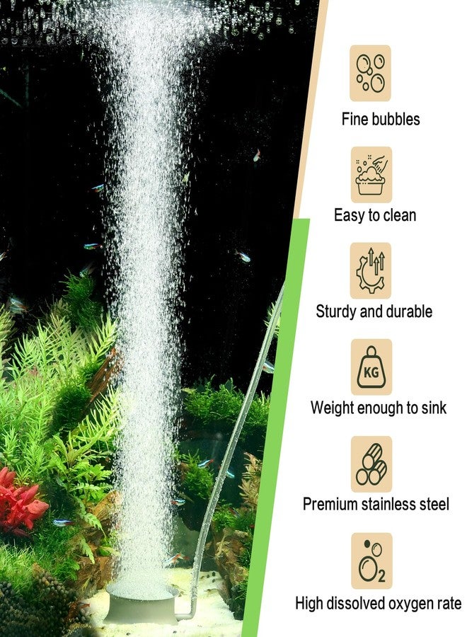 هايغر حجر تهوية لحوض السمك من هيجر، حجر فقاعات نانو، هادئ، فائق التركيز بالأكسجين المذاب، طقم موزع أكسجين عالي التركيز، مصنوع من الفولاذ المقاوم للصدأ، حجر تهوية نانو للأكسجين لحوض السمك والزراعة المائية - 2.2 بوصة - Image 2