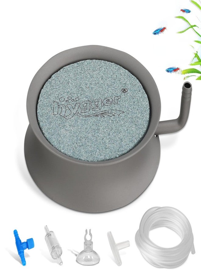 هايغر حجر تهوية لحوض السمك من هيجر، حجر فقاعات نانو، هادئ، فائق التركيز بالأكسجين المذاب، طقم موزع أكسجين عالي التركيز، مصنوع من الفولاذ المقاوم للصدأ، حجر تهوية نانو للأكسجين لحوض السمك والزراعة المائية - 2.2 بوصة - Image 1