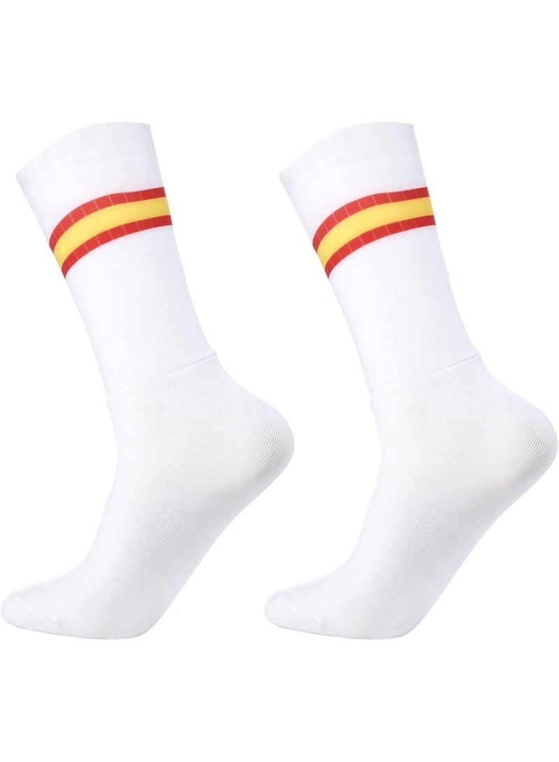 Men's Socks, Anti Slip Silicone Summer Aero Socks Cycling Socks Men Bicycle Sport Running Bike Socks (Color : White, Size : L 39-45) - Image 3