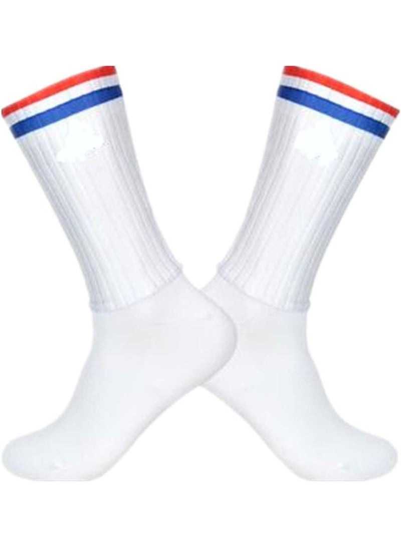 Men's Socks, Anti Slip Silicone Summer Aero Socks Cycling Socks Men Bicycle Sport Running Bike Socks (Color : White, Size : L 39-45) - Image 2