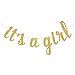 WeBenison Its a Girl Banner for Baby Girl 1st Birthday Baby Shower Bunting Gender Reveal Party Decoration SuppliesGold Glitter - Image 3