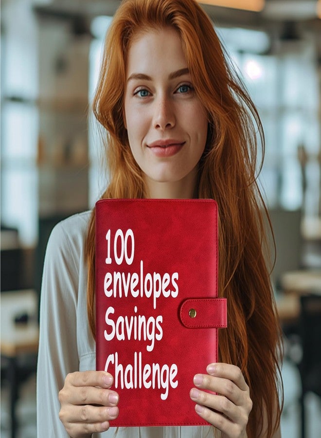 DONBAO 100 Envelopes Money Saving Challenge Binder - Fun, Easy Savings System to Save $5,050, $10,000, $500, $1,000, A5 Budget Binder Planner Book Tracker with Cash Envelopes, Guide & Progress Chart (Red) - Image 4