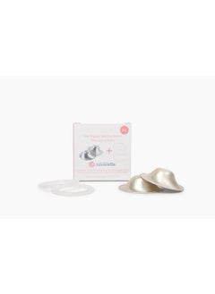 Silverette SILVERETTE The Original Silver Nursing Cups, Nipple Covers for Breastfeeding with O-Feel Silicone Rings, XL  - Image 1