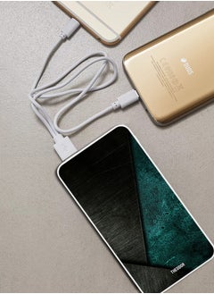 Theodor 10,000 mAh Super Fast Charging Ultra Compact Power Bank with Quick Charge & Power Delivery, Portable Charger For iPhone and Android Black Dark Green Pattern  - Image 2
