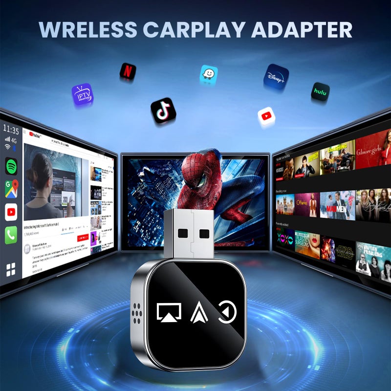 VOOYVEX Wireless Carplay Adapter Screen Mirroring Adapter for Car Mirror Phone to Car Screen 2026 Auto Linker Pro 3 in 1 Bluetooth USB Apple Carplay and Android Auto Watch Tv Airplay Smart Box - Image 3