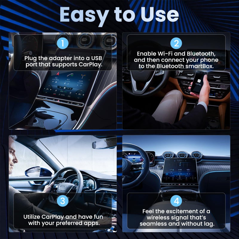 VOOYVEX Wireless Carplay Adapter Screen Mirroring Adapter for Car Mirror Phone to Car Screen 2026 Auto Linker Pro 3 in 1 Bluetooth USB Apple Carplay and Android Auto Watch Tv Airplay Smart Box - Image 4