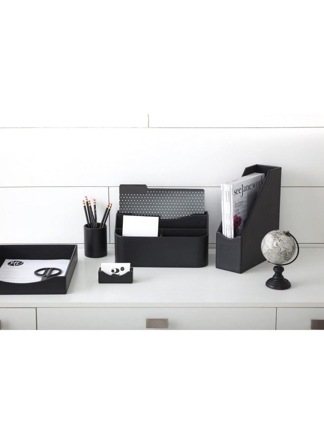 See Jane Work - ® Faux Leather Business Card Holder, Black - Image 1