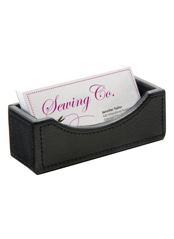 See Jane Work - ® Faux Leather Business Card Holder, Black - Image 1