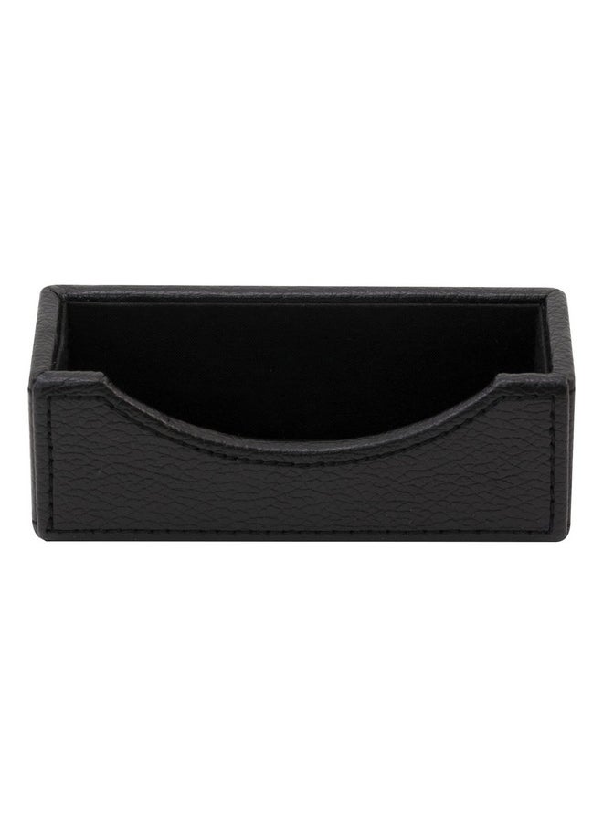 See Jane Work - ® Faux Leather Business Card Holder, Black - Image 1