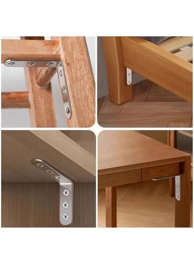 2pcs L Shaped Brackets 80mm 80mm For Furniture Cabinets Wardrobes Shelf Bracket Accessories - Image 4