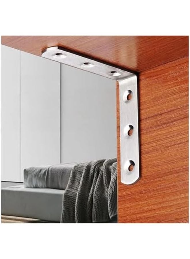 2pcs L Shaped Brackets 80mm 80mm For Furniture Cabinets Wardrobes Shelf Bracket Accessories - Image 3