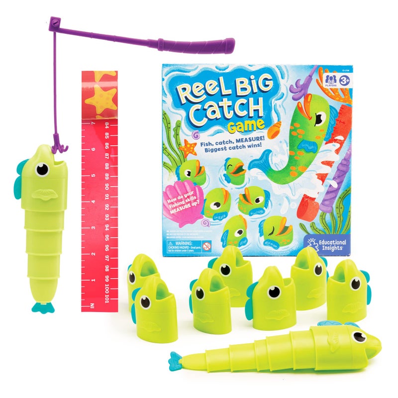 Educational Insights Reel Big Catch Game - Preschool Math Games for 4 Year Olds, Who Can Catch the Longest Fish Game, Kindergarten Learning Activities, Fishing and Counting Games for Kids Ages 3-5 - Image 1