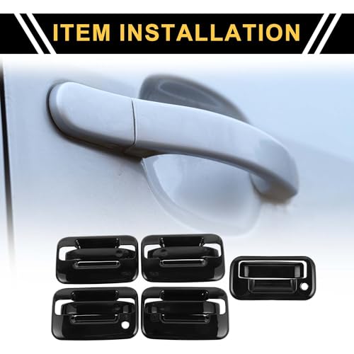 REPAIROCK 1 Set Door Handle Bowl Cover Tailgate Door Handle Cover for Ford F150 20042014 Car Door Handle Protector without Keypad ABS Black - Image 3