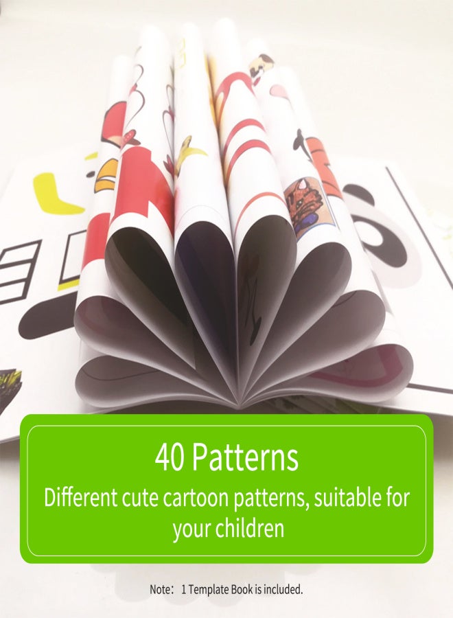 3D Pen Template Book For 3D Printing Pen Drawing Stencils 40 Drawing Pattern With a Transparent Template For Children DIY - Image 3
