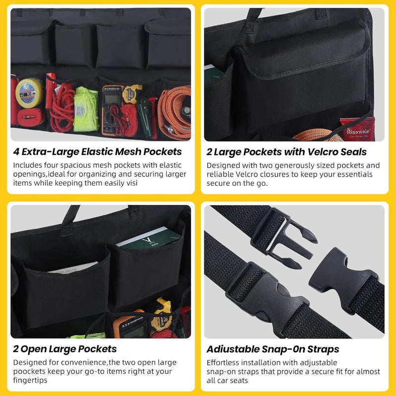 Snuopfy Car Trunk Organizer, Backseat Hanging Organizer with 8 Large Storage Bag Super Capacity -Trunk Organizer for SUV,Truck,Van -Your Space Saving Expert - Image 3