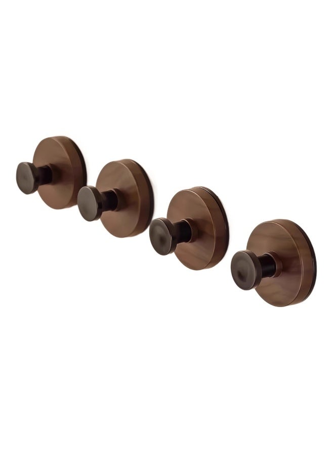 4-Pack No-Drill Suction Cup Hooks – 10 lbs Weight Capacity, Wood-Grain & Black Finish, Waterproof & Rustproof, Reusable Adhesive Hooks for Bathroom, Shower, Kitchen, Mirror & Glass – Damage-Free Hanging for Towels, Robes, Bags & Hats (Wood + Black) - Image 5