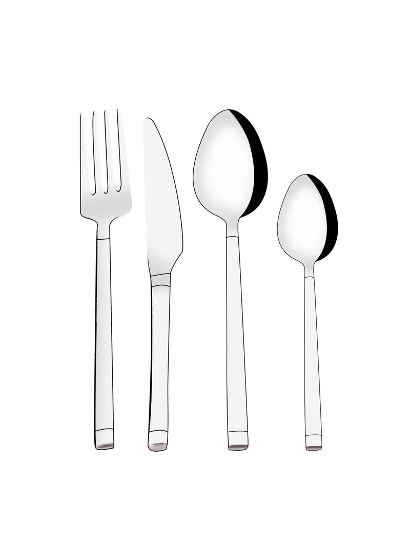 Serenk Serenk Barcelona 24-Piece Premium 18/10 Stainless Steel Cutlery Set - Sleek, Durable Flatware for Modern Dining  - Image 1
