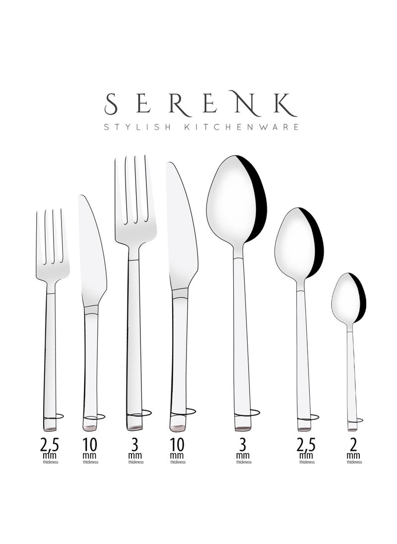 Serenk Barcelona 24-Piece Premium 18/10 Stainless Steel Cutlery Set - Sleek, Durable Flatware for Modern Dining - pzsku/ZE449A82041218FAE08CBZ/45/_/1739969186/1923f07b-c137-4a38-a841-1fbfc0e4b33f